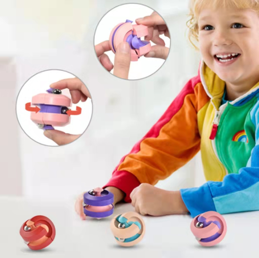 Finger Fidget Spinner Puzzle pill gyro decompression toy track square marbles finger gyro Spinning Orbit Pill Gyro