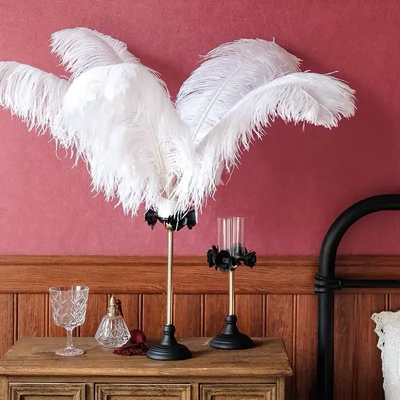 Wedding Centerpieces Home Decoration Plumes Wings Pink White Ostrich Feathers