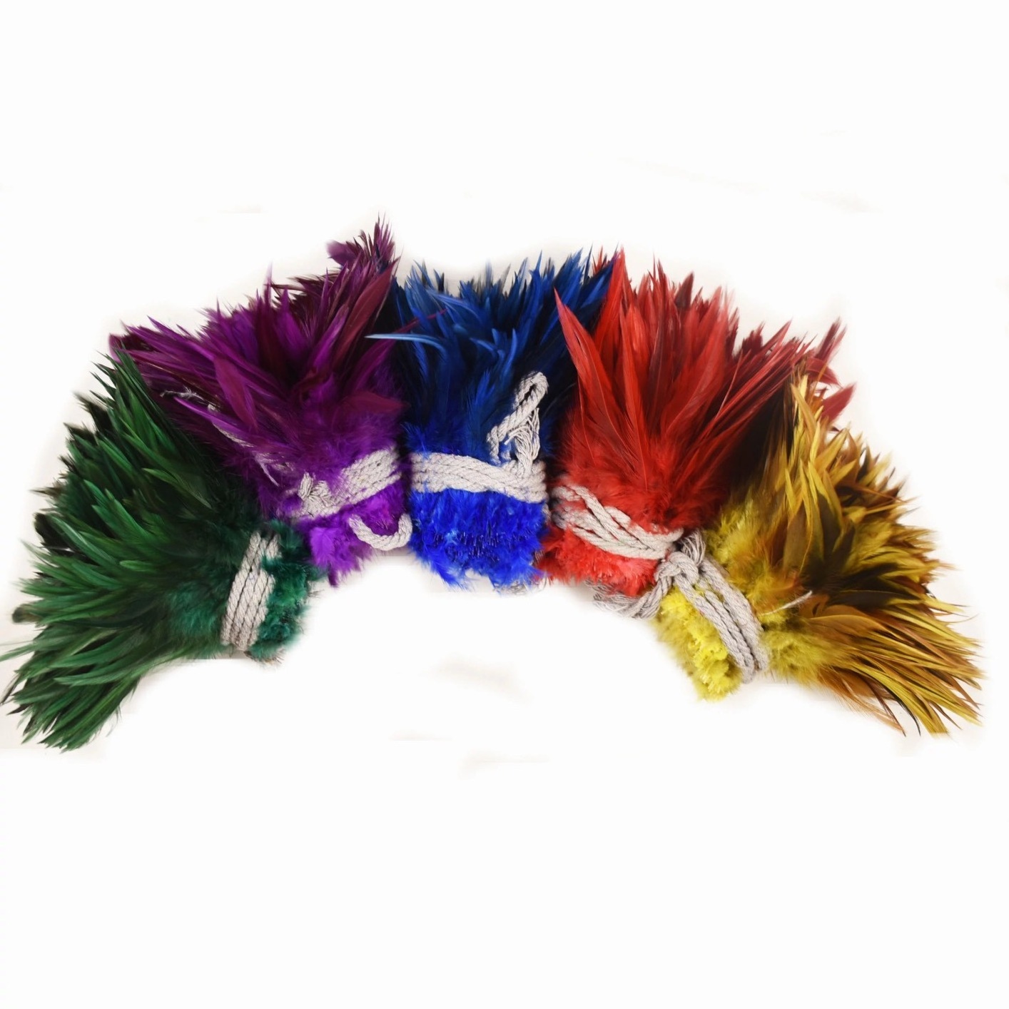 12-15cm Carnival Samba Costume 4-6'' inch Bulk Sale Natural Bleached Multi-Color Dyed Chicken Rooster Tail Feather