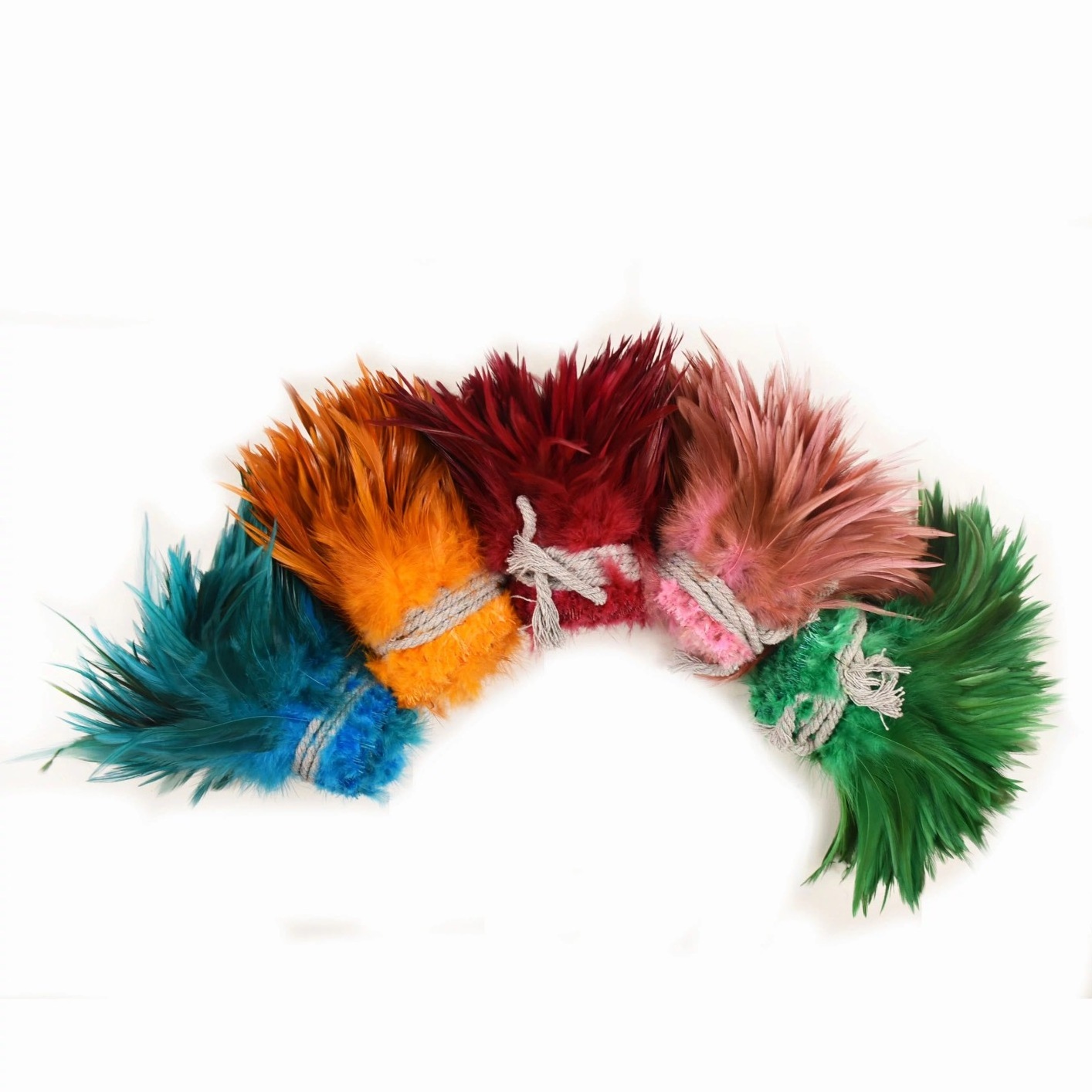 12-15cm Carnival Samba Costume 4-6'' inch Bulk Sale Natural Bleached Multi-Color Dyed Chicken Rooster Tail Feather