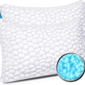 Travel  Neck Sherddered Orthopedic Cooling Gel Memory Foam Sleeping Pillow Camping Removable Cover