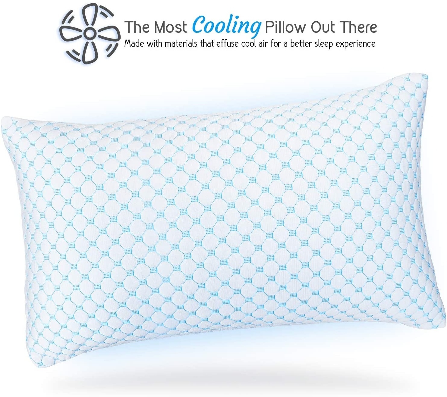 Travel  Neck Sherddered Orthopedic Cooling Gel Memory Foam Sleeping Pillow Camping Removable Cover