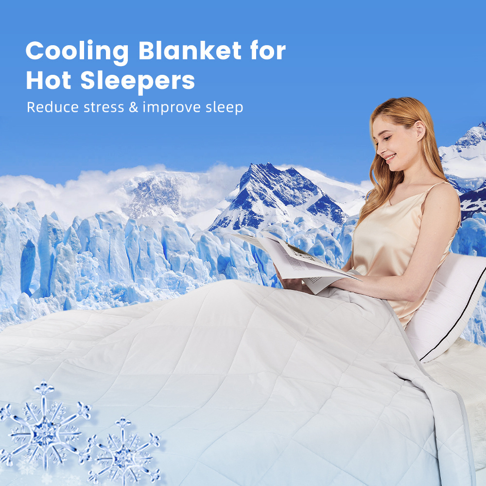 Ultra-Cool Lightweight Absorbs Heat To Keep Cool On Warm Nights Cooling Blankets For Hot Sleepers