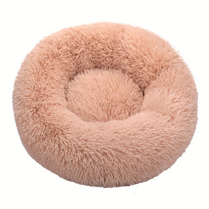 Wholesale round Dog Bed Luxury Waterproof Memory Foam Cute soft plush faux fur cat Pet Bed