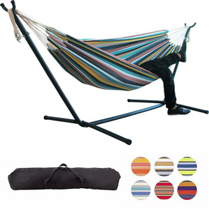 2022 New Design Outdoor Double Person Hammock Swing Chair With Foldable Stand