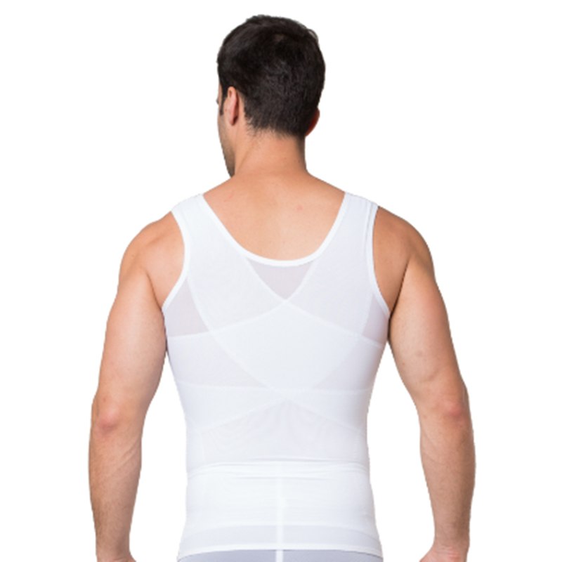 Men Slimming Body Shaper Posture Corrector Tummy Control Shapewear Fat Burning Chest Corset Vest Modeling Compression T-Shirts