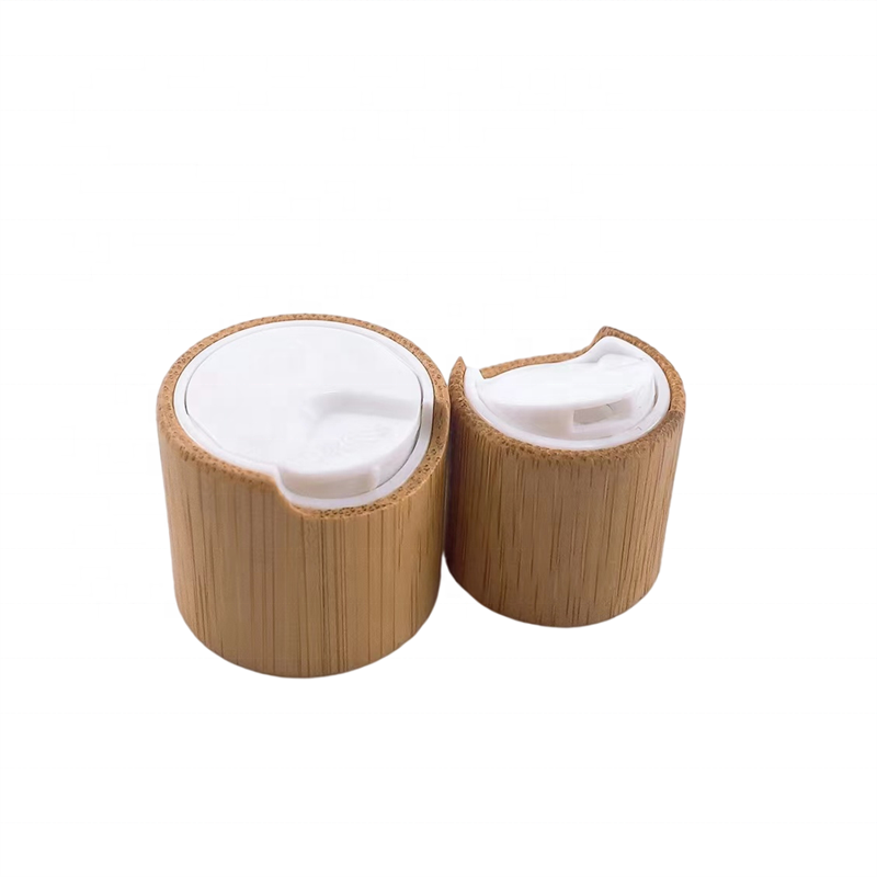 best quality bamboo made plastic 24mm 28mm disc top caps bamboo white press cap cover disc top caps