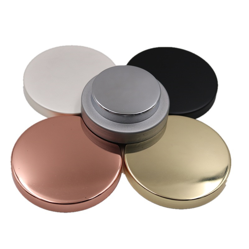 Luxury Gold Matte Black Plated Candle Lid with Silicone Sealing Ring Metal Bottle Cap Closure for Candles