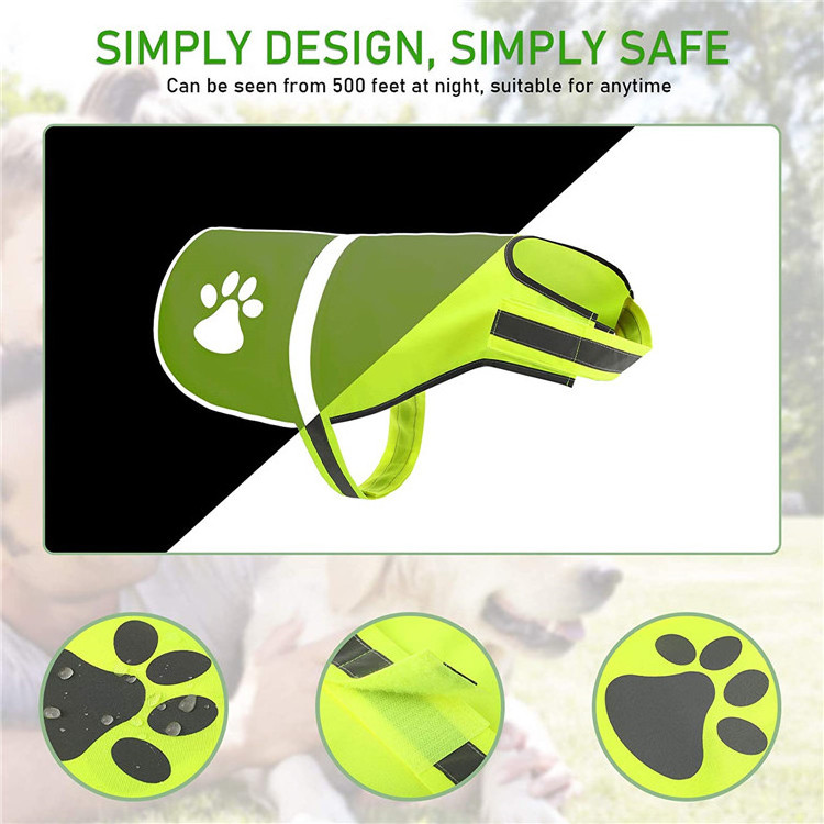 High Visibility Jacket Waterproof Pet Safety Vest Reflective Dog Vest for Walking Running Hiking