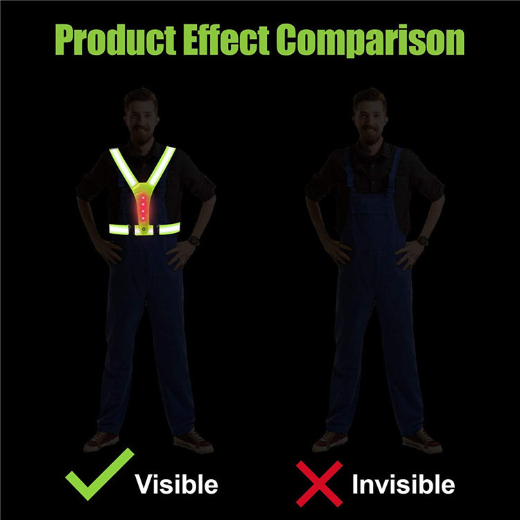 Adjustable Safety LED Reflective Vest Running Gear reflective neck vest