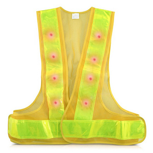 High Visibility Waistcoat Traffic Outdoor Night Warning LED Light Reflective Running Gear/Safty Vest/Pro-tective Clothing