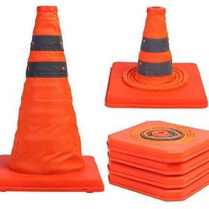 Collapsible Traffic Cones PVC Safety Road Parking Cones Fluorescent Orange Pop Up Emergency Reflective Safety Cones