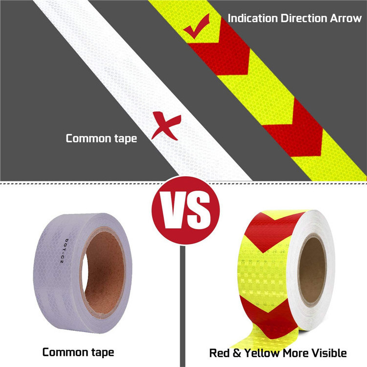 Waterproof Free Samples High Quality Red and Yellow Truck Vehicle Micro Prism Conspicuity Infrared Reflective Tape