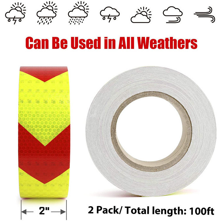 Waterproof Free Samples High Quality Red and Yellow Truck Vehicle Micro Prism Conspicuity Infrared Reflective Tape