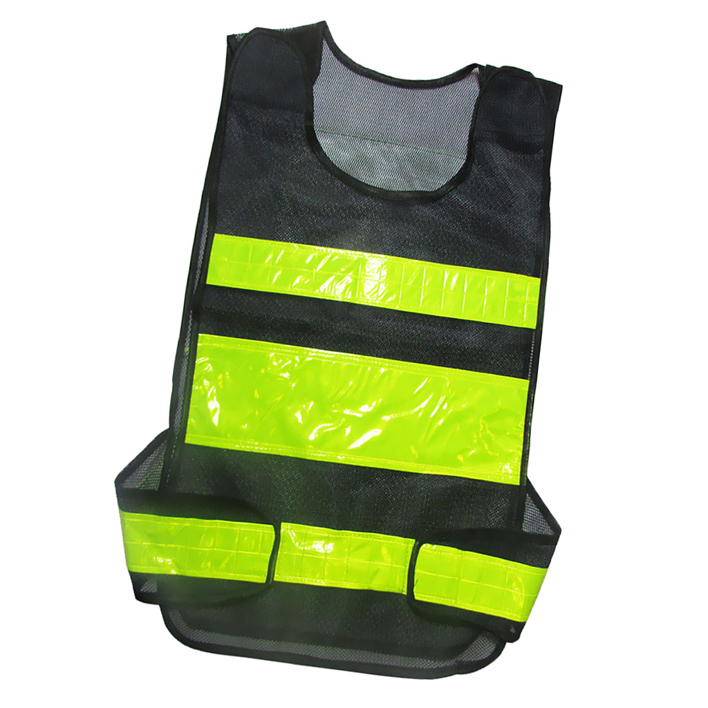 Adjustable Safety Vest Reflective Jacket Security Waistcoat Vest Bands Black