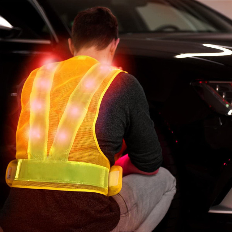 High Visibility Waistcoat Traffic Outdoor Night Warning LED Light Reflective Running Gear/Safty Vest/Pro-tective Clothing