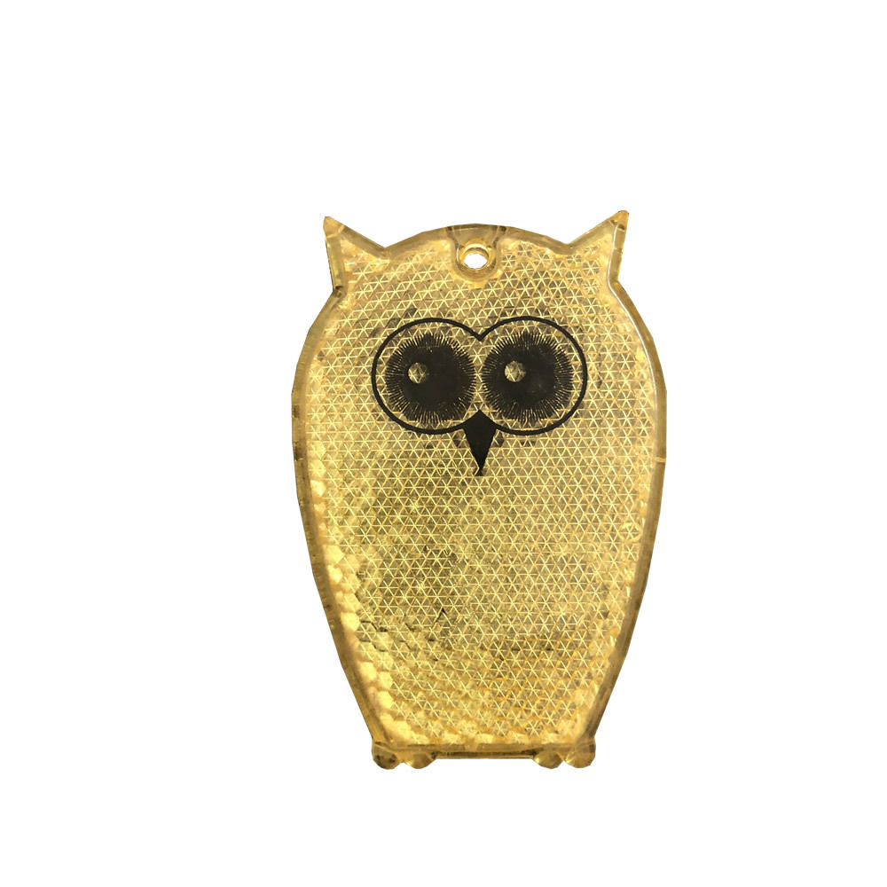 Customized Logo OEM Bear Star Owl Shape Super Bright PVC LED Road Safety Hard Plastic Reflector