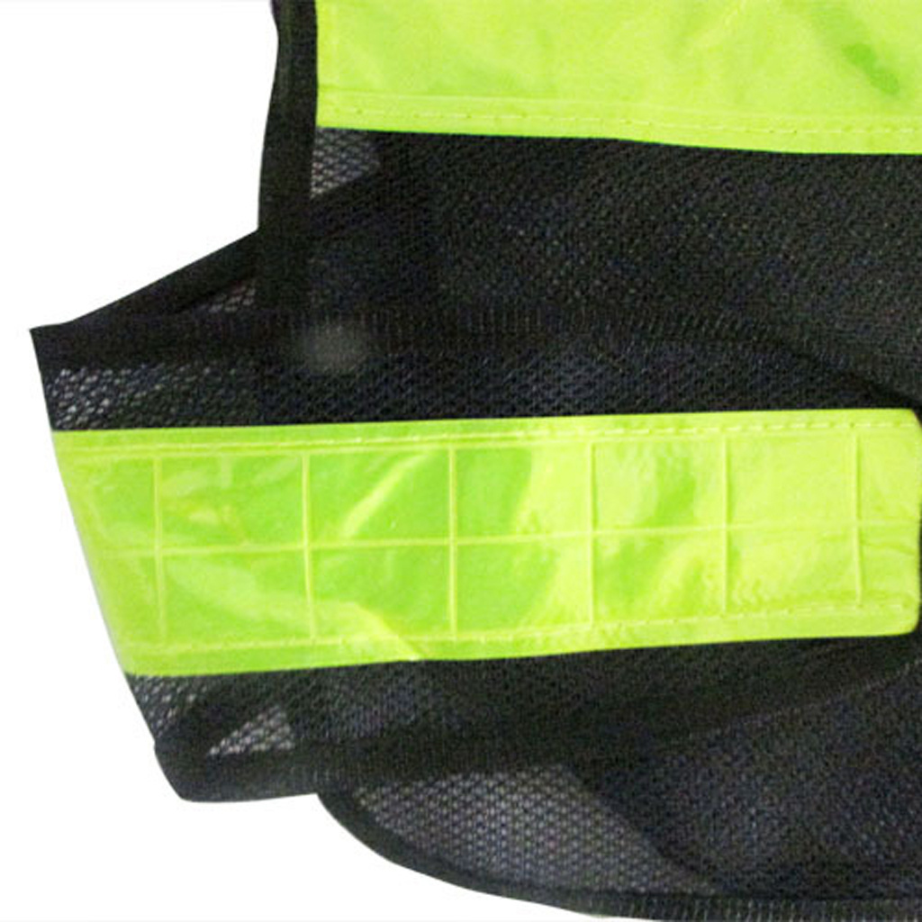 Adjustable Safety Vest Reflective Jacket Security Waistcoat Vest Bands Black