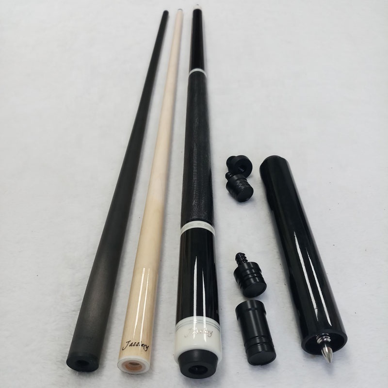 New Jassinry pool cues 58inch+13mm tip size Black ebony Billiard cues Stick for American with carbon shaft and cue extension set