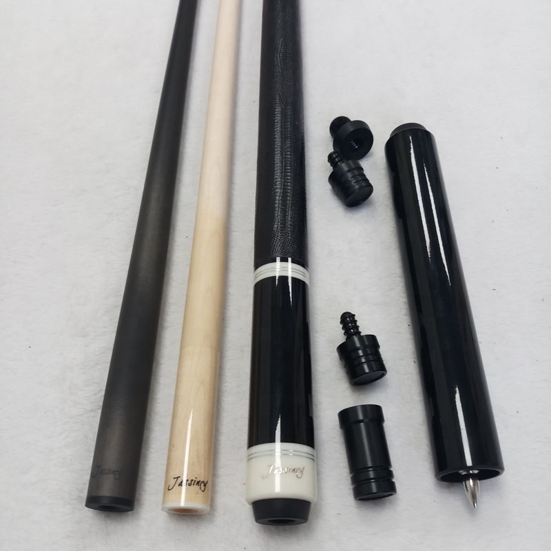 New Jassinry pool cues 58inch+13mm tip size Black ebony Billiard cues Stick for American with carbon shaft and cue extension set