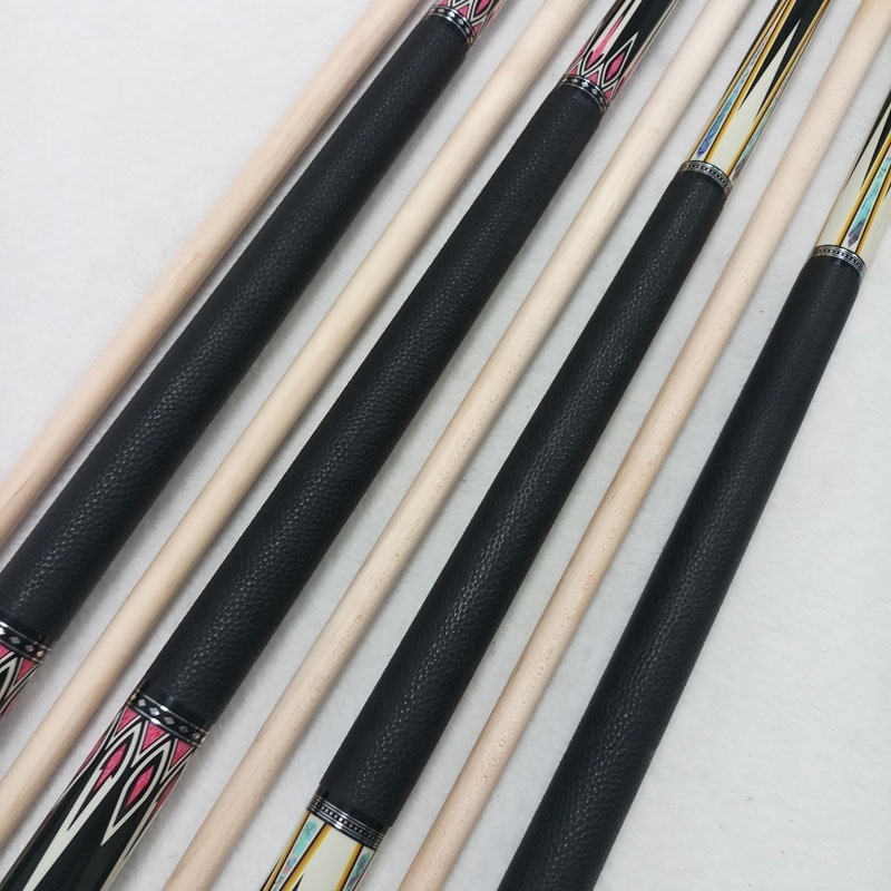 Custom logo 57inch+13mm tip size maple wood pool cue stick radial pin+joint protectors Billiard cues decal designs for 9 balls