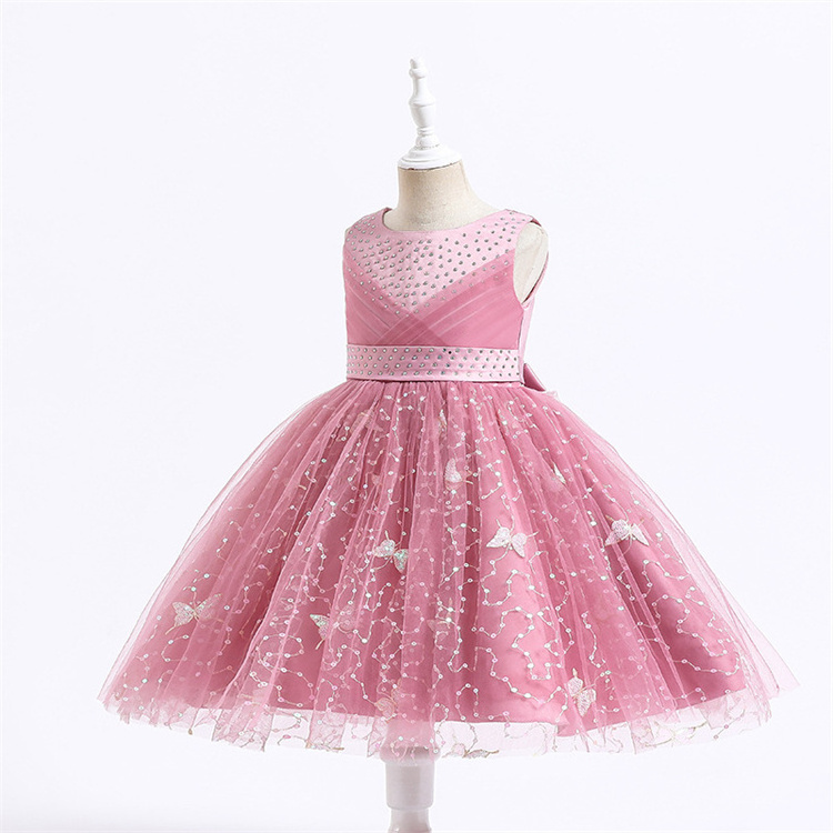 New Children's Princess Dress, Sequined Butterfly Multi-Layer Mesh Tutu Skirt Girls Dresses Skirt Cross-Border Special For Spot/