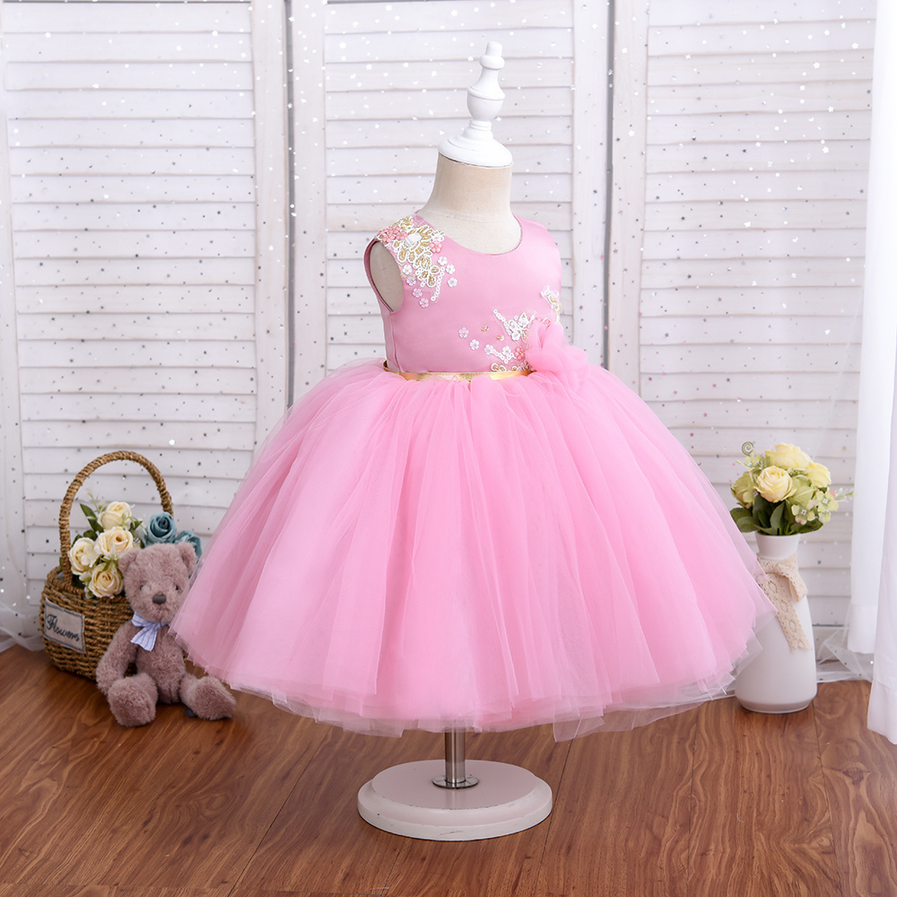 Yoliyolei DS051801 Wholesale Sequin Formal Toddler Girl Birthday Dress Tulle Flower Princess Girl Dress For Girls 2-5 Years