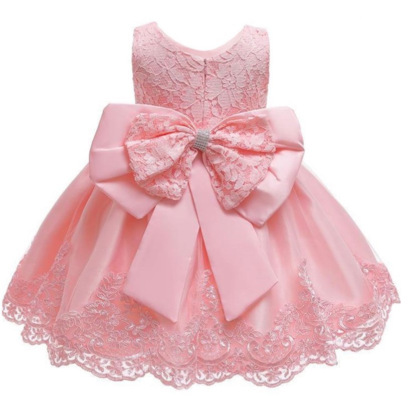 Outong Baby Girl Clothes Ball Gown Princess Dress Infant Formal Birthday Baptism Party Kids Flower Girl Dresses With Big Bow