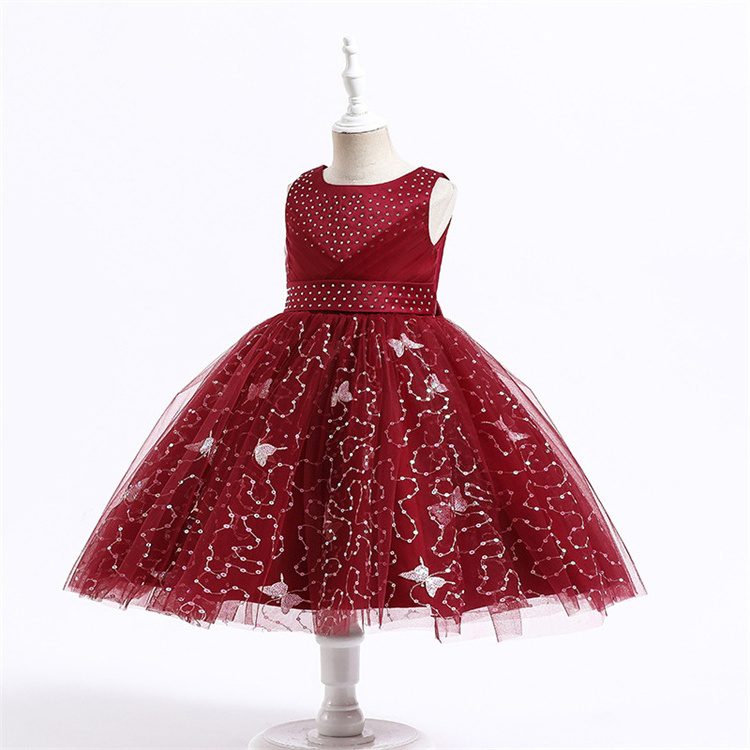 New Children's Princess Dress, Sequined Butterfly Multi-Layer Mesh Tutu Skirt Girls Dresses Skirt Cross-Border Special For Spot/