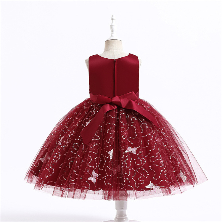 New Children's Princess Dress, Sequined Butterfly Multi-Layer Mesh Tutu Skirt Girls Dresses Skirt Cross-Border Special For Spot/