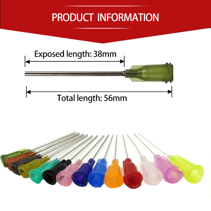 14G 16G 18G 20G 22G 24G 26G 28G 30G 32G 34G 1/4'' 0.25 Inch Industrial Syringe Tips Dispensing Needle Flat Blunt Nozzle Tips