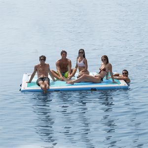 Inflatable Sea Water Pontoon Boat Yacht Convertible Slide Dock Inflatable Floating Mat Dock Platform