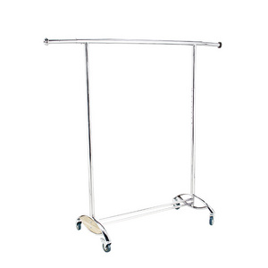 Single rail foldable garment drying rack hanging stand