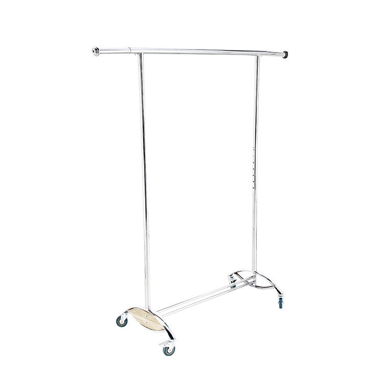 Single rail foldable garment drying rack hanging stand