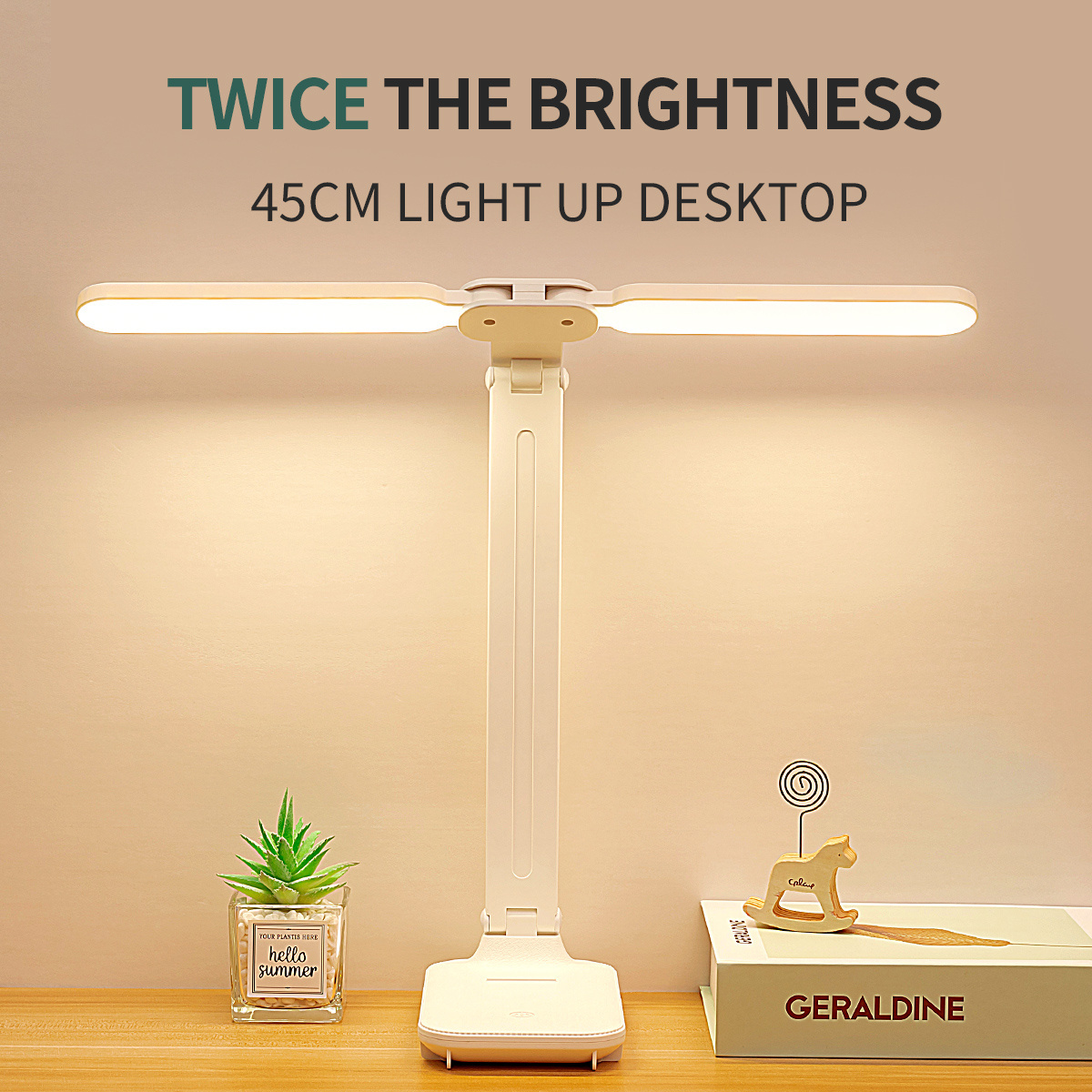 LED Stand Bedroom 2 Heads Eye Care Foldable Office Touch Studio Table Lamp Rechargeable Desk Lamp Table Top Lanterns Night Light