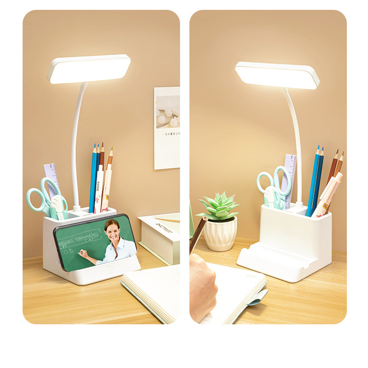 LED Desk Lamp Touchable Reading Lights with Pen Holder Kids Table Lamp Dimmable Night Light for Study Reading Lamp