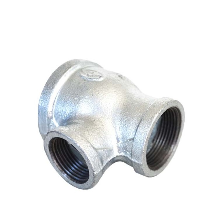 Reducing Tee Reducer Pipe Fitting Plumbing Material Galvanized Tee Hydraulic Pipe Hose Connector Threaded Malleable Iron Female