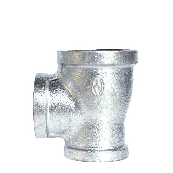 Reducing Tee Reducer Pipe Fitting Plumbing Material Galvanized Tee Hydraulic Pipe Hose Connector Threaded Malleable Iron Female