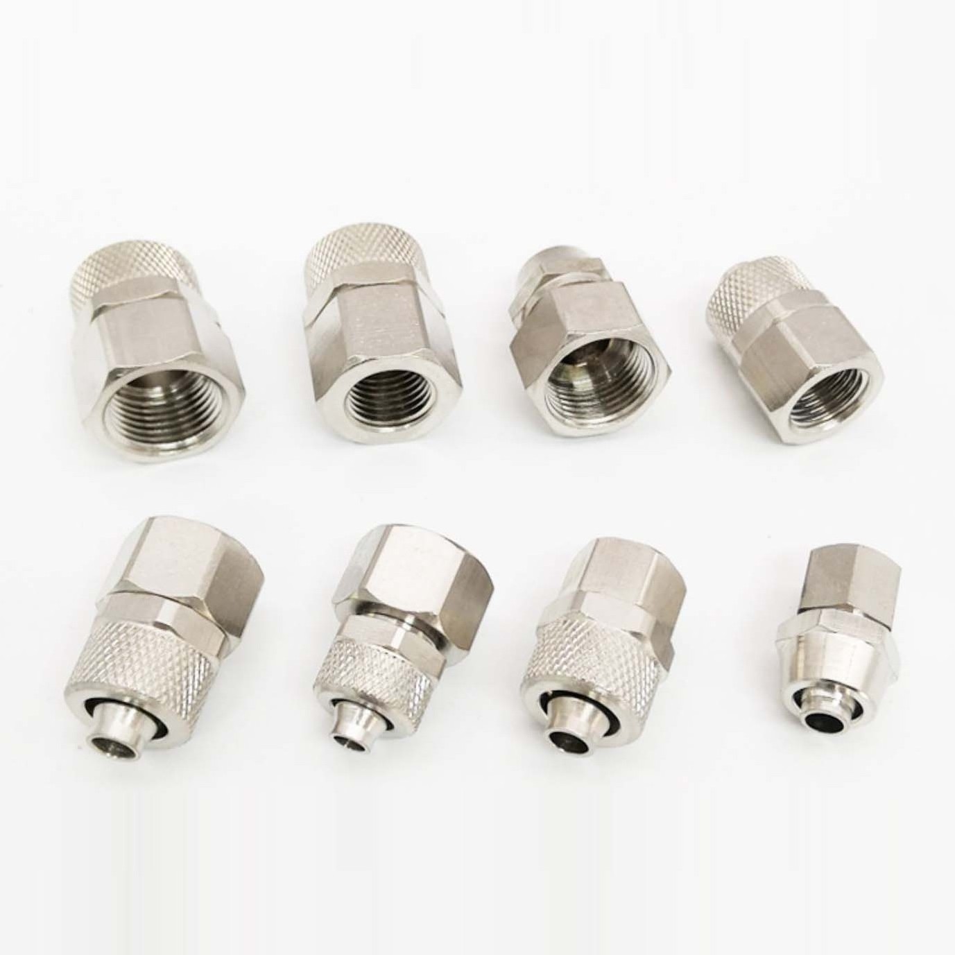 Quick Twist Connector Pneumatic Couplers Copper Lock Nut Type  Female Threaded Direct Air Pipe Pneumatic Tube Fittings