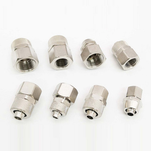 Quick Twist Connector Pneumatic Couplers Copper Lock Nut Type  Female Threaded Direct Air Pipe Pneumatic Tube Fittings