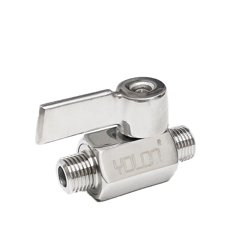 Mini Brass Ball Valve Pneumatic stainless steel mini double inner and outer thread fittings 304 threaded ball valve 1/8