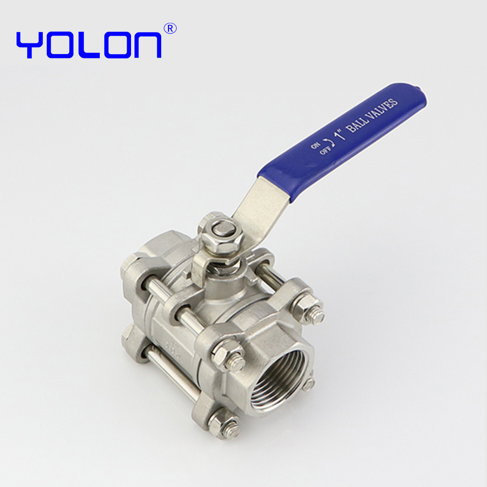 Three piece 304 stainless steel ball valve 3PC high pressure screw thread internal thread DN15/20/25/32/40/50