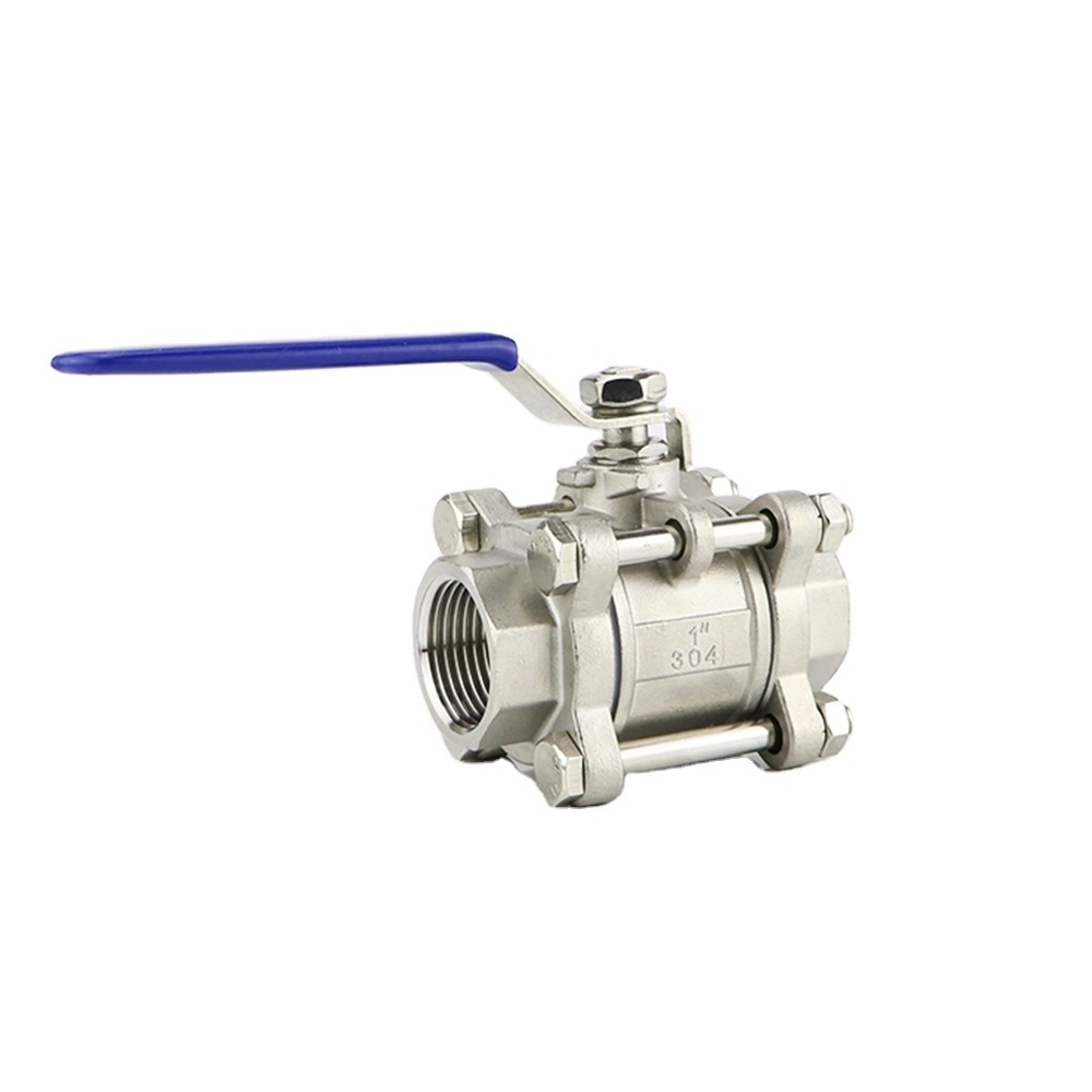 Three piece 304 stainless steel ball valve 3PC high pressure screw thread internal thread DN15/20/25/32/40/50