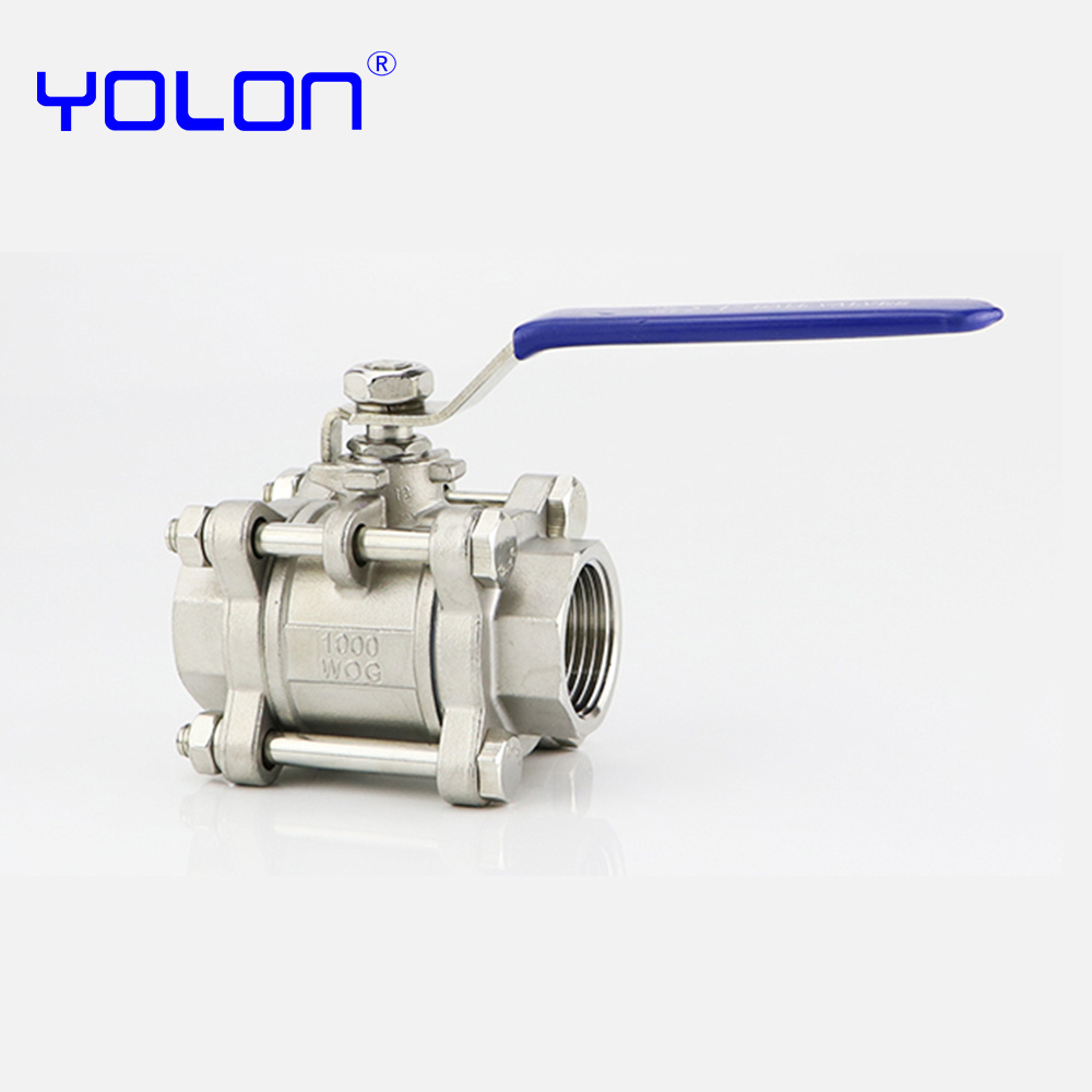 Three piece 304 stainless steel ball valve 3PC high pressure screw thread internal thread DN15/20/25/32/40/50