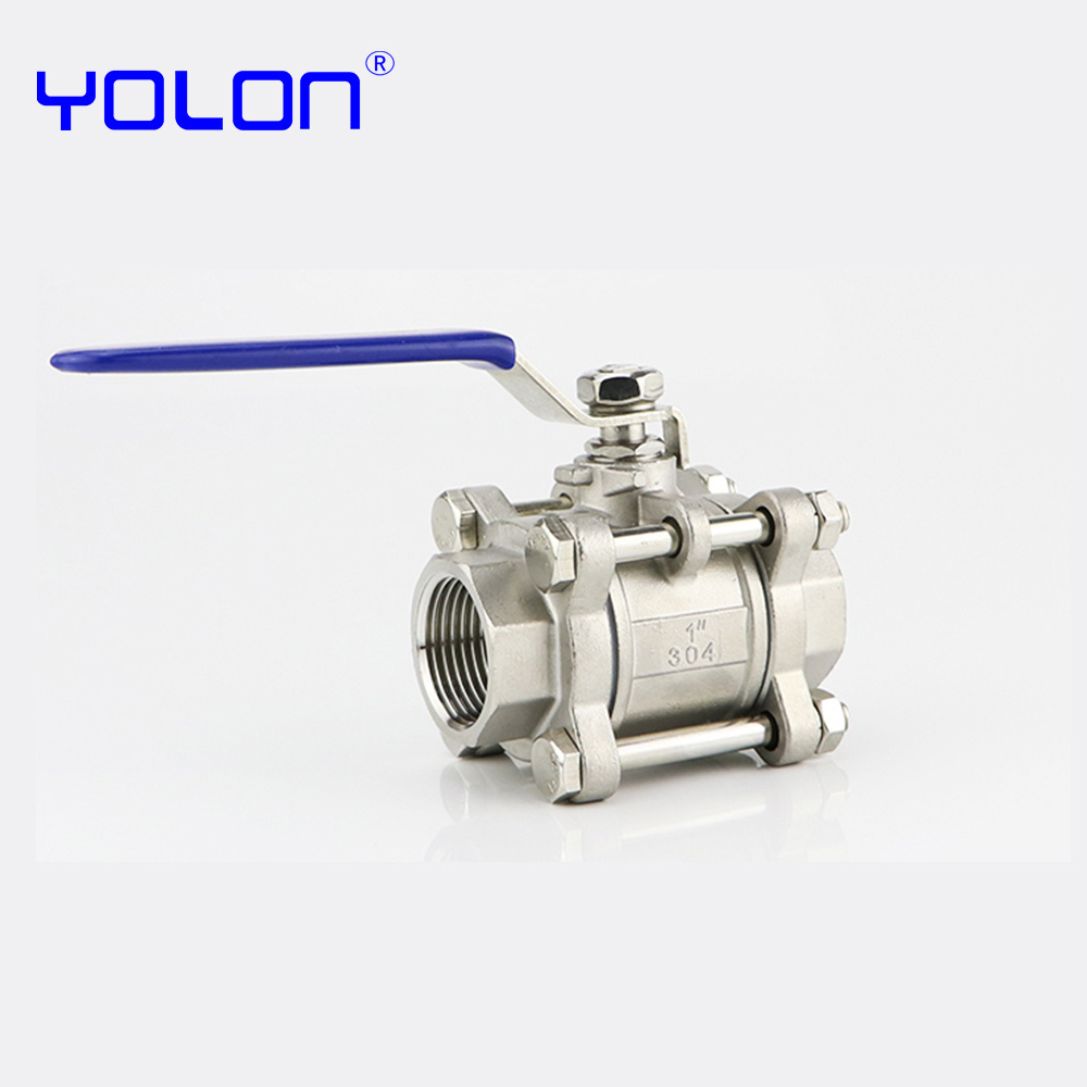 Three piece 304 stainless steel ball valve 3PC high pressure screw thread internal thread DN15/20/25/32/40/50