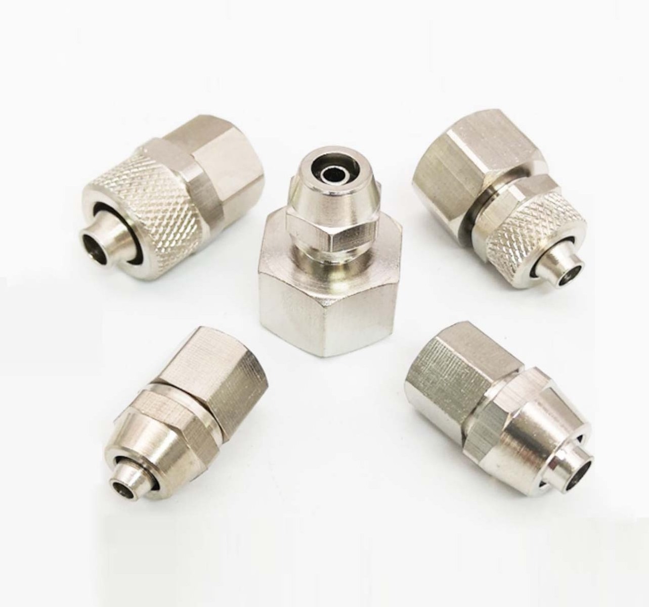 Quick Twist Connector Pneumatic Couplers Copper Lock Nut Type  Female Threaded Direct Air Pipe Pneumatic Tube Fittings