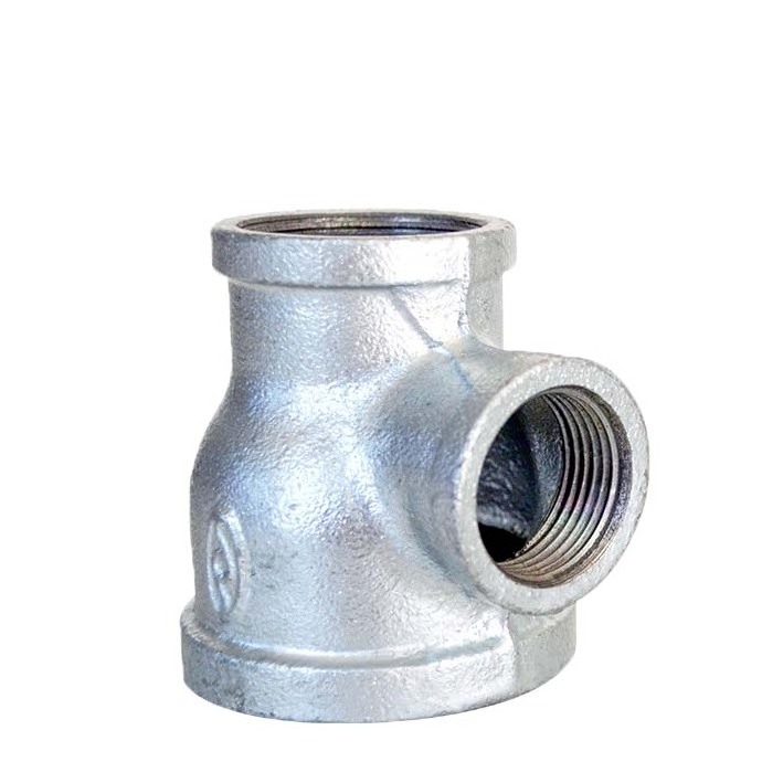 Reducing Tee Reducer Pipe Fitting Plumbing Material Galvanized Tee Hydraulic Pipe Hose Connector Threaded Malleable Iron Female