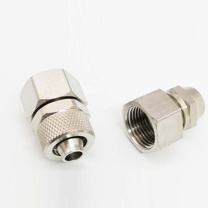 Quick Twist Connector Pneumatic Couplers Copper Lock Nut Type  Female Threaded Direct Air Pipe Pneumatic Tube Fittings