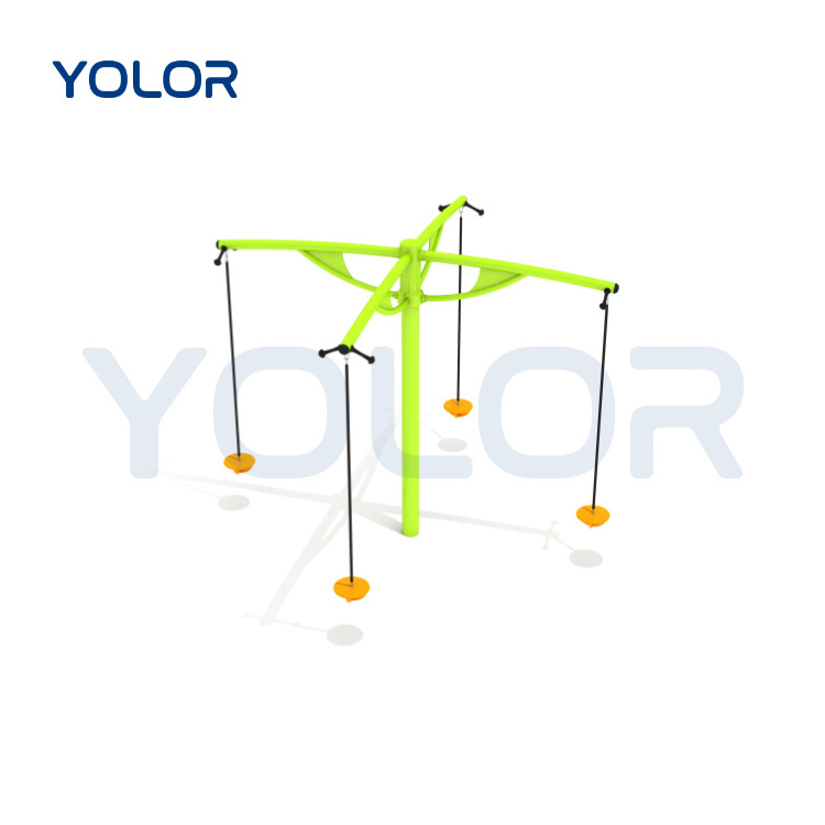 Popular Playground Equipment Climbing Rope Tree Swing With Platform And Disc Plastic 360 Rotary Swing