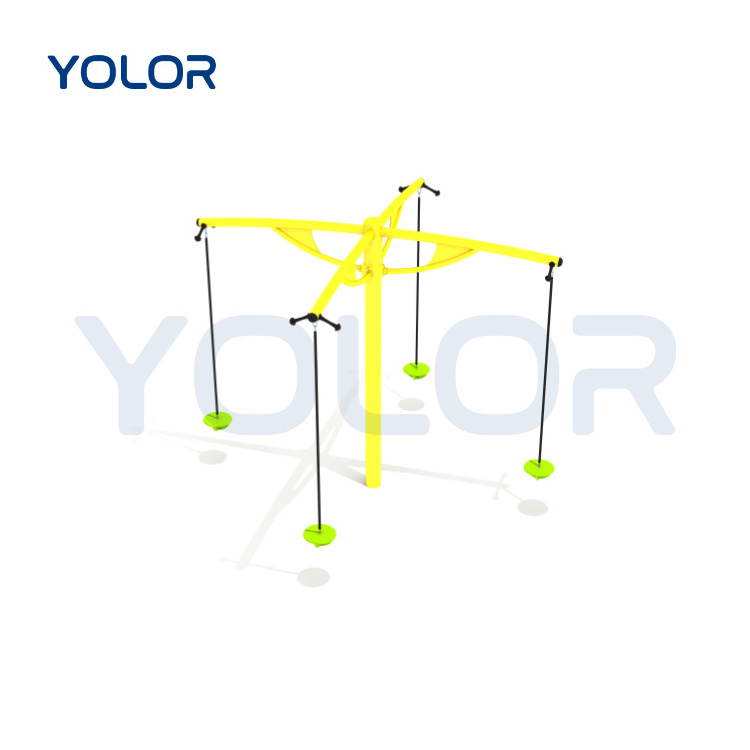 Popular Playground Equipment Climbing Rope Tree Swing With Platform And Disc Plastic 360 Rotary Swing